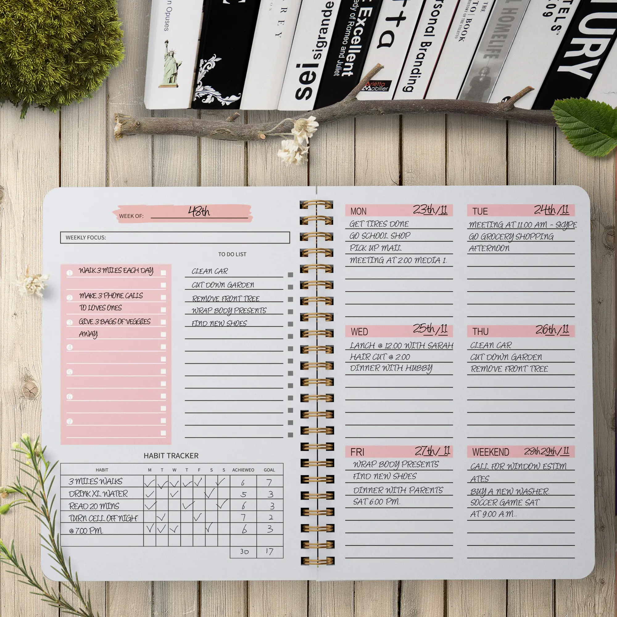 2024 A5 Agenda Planner Notebook Diary Weekly Planner Goal Habit
