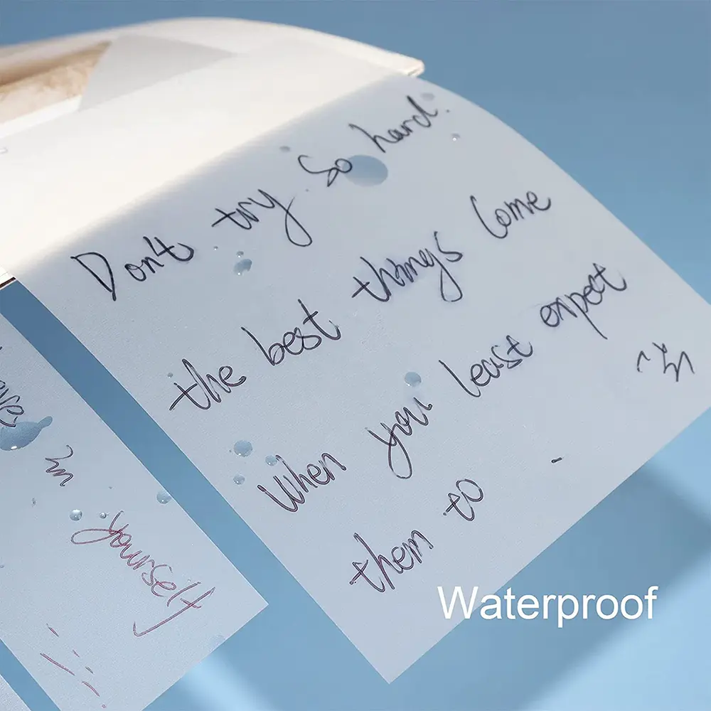 Waterproof sticky notes