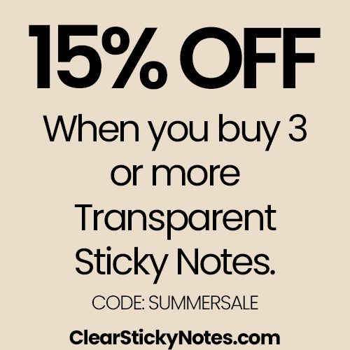 Clear Sticky Notes summer sale