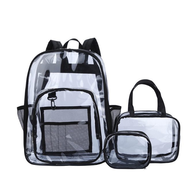 Clear Backpack for School Unisex Large Capacity Solid Waterproof Florida  Backpack
